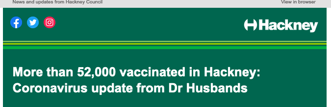 More than 52,000 vaccinated in Hackney: